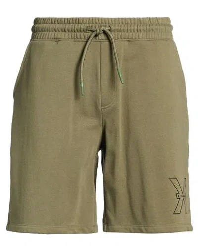 Richmond X Man Shorts & Bermuda Shorts Military Green Size M Cotton, Polyester In Multi
