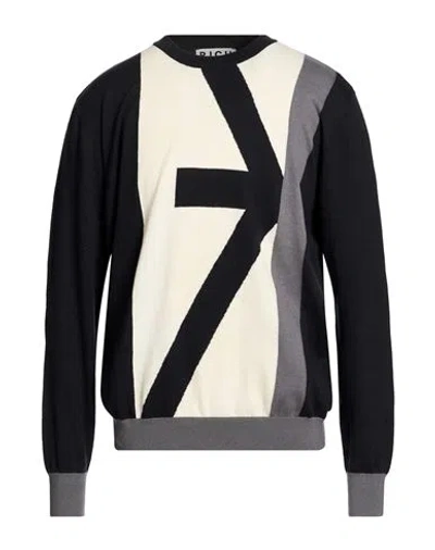 Richmond X Man Sweater Black Size Xl Cotton, Merino Wool In Multi