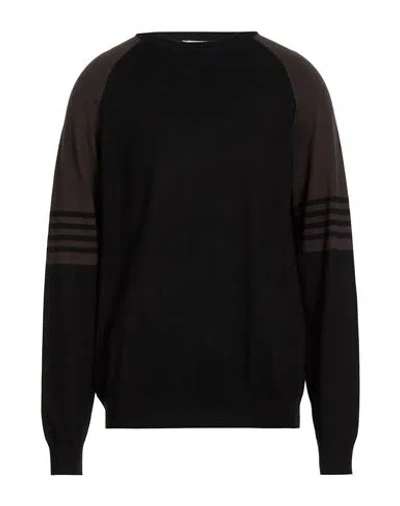 Richmond X Man Sweater Black Size Xxl Viscose, Nylon In Animal Print