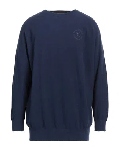 Richmond X Man Sweater Navy Blue Size Xxl Cotton In Navy Blue