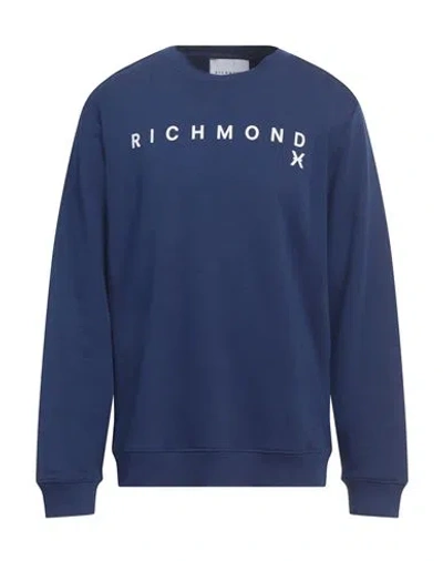 Richmond X Man Sweatshirt Blue Size 3xl Cotton, Polyester