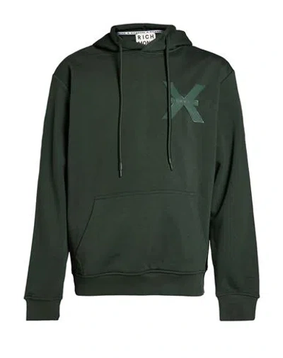 Richmond X Man Sweatshirt Dark Green Size M Cotton, Polyester