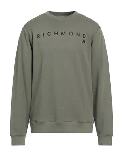 Richmond X Man Sweatshirt Military Green Size 3xl Cotton, Polyester