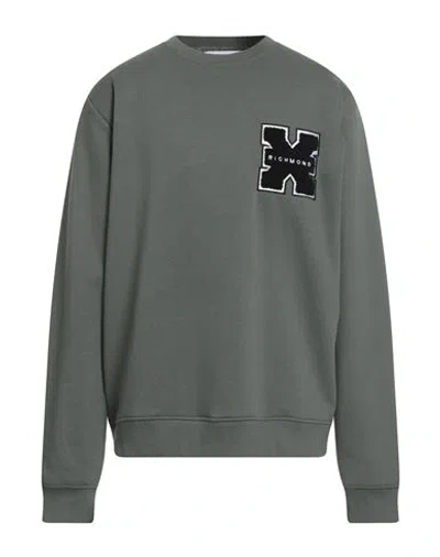 Richmond X Man Sweatshirt Military Green Size Xxl Cotton, Polyester
