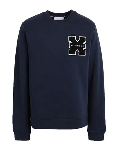 Richmond X Man Sweatshirt Navy Size L Cotton, Polyester