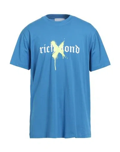 Richmond X Man T-shirt Azure Size 3xl Cotton In Blue