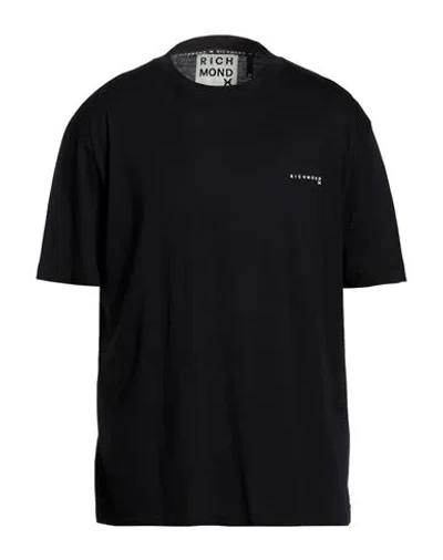 Richmond X Man T-shirt Black Size Xxl Cotton, Viscose