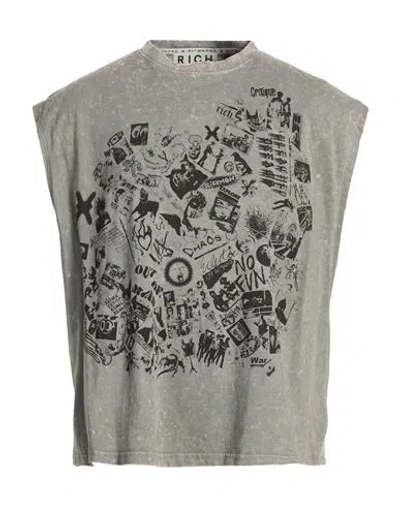 Richmond X Man T-shirt Grey Size Xxl Cotton In Gray