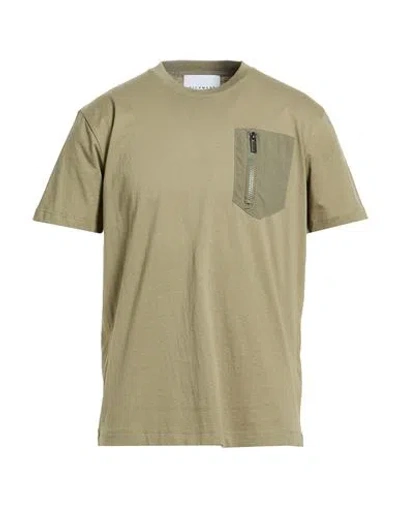Richmond X Man T-shirt Khaki Size M Cotton, Elastane In Green
