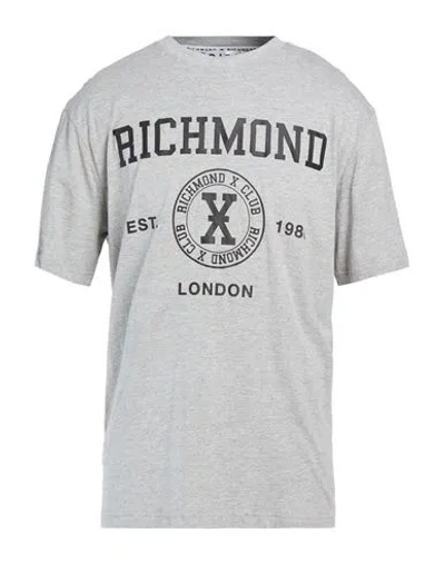 Richmond X Man T-shirt Light Grey Size Xxl Pima Cotton, Viscose In Gray
