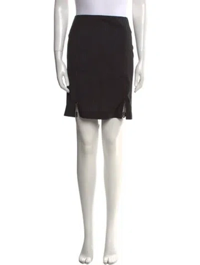 Pre-owned Richmond X Virgin Wool Mini Skirt In Black