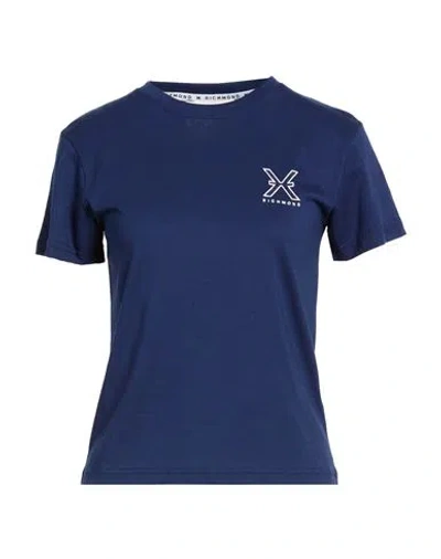 Richmond X Woman T-shirt Navy Size Xl Pima Cotton In Blue