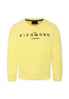 Richmond Yellow Sweatshirt For Boy With Logo In Yellow