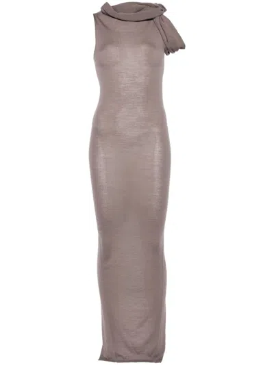 Rick Owens Women's 100% Cotton Natural Dress In Grey