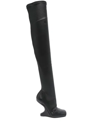 Rick Owens 110mm Cantilever Boots In Black