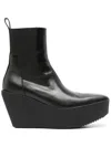 Rick Owens Black Concordians Sliver Platform Beatle Chelsea Boots In Black