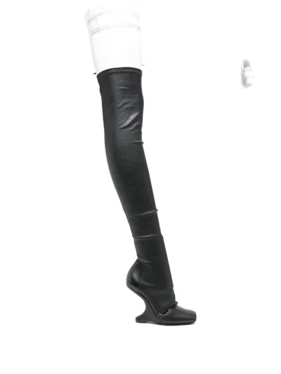 Rick Owens 120mm Cantilever Boots In Black