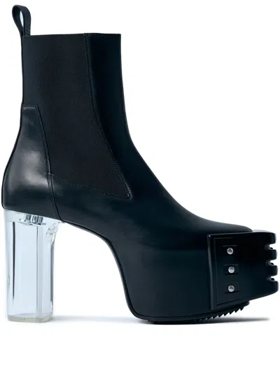 Rick Owens 120mm Grilled Kiss 45 Boots In Black