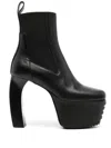 Rick Owens 125mm Leather Platform Boots In Black