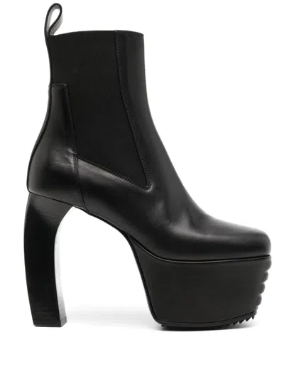 RICK OWENS 125MM LEATHER PLATFORM BOOTS