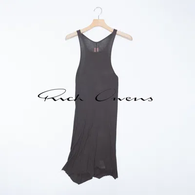 Pre-owned Rick Owens 13fw Plinth Basic Rib Tank – Dark Dust Size:s In Brown