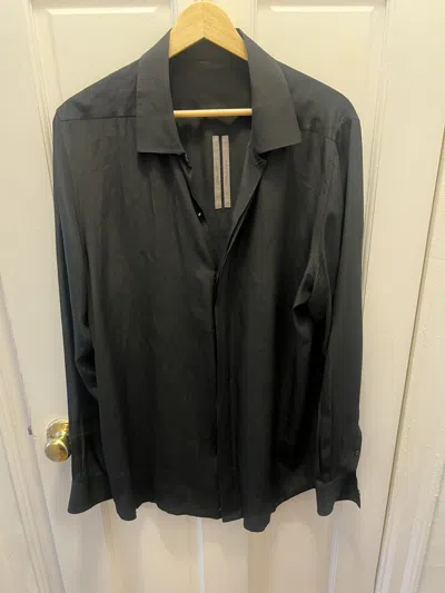 Pre-owned Rick Owens $1435 S/s17 “walrus” Silk Button Up Shirt