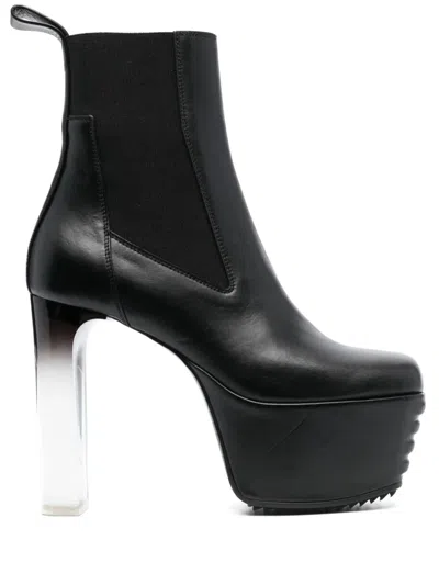 Rick Owens 145mm Leather Platform Boots In Multi