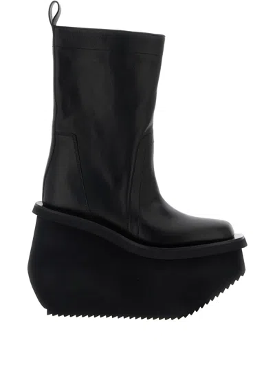 RICK OWENS 14MM FACTORY TOPSTITCHING PLATFORM BOOTS