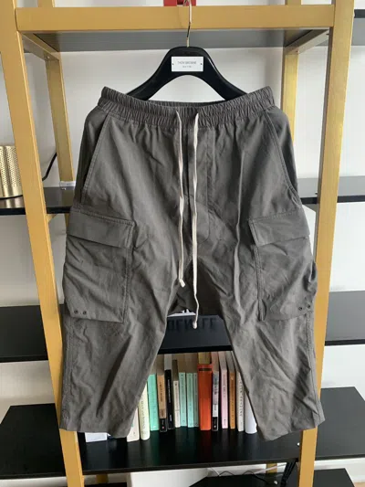 Pre-owned Rick Owens $1850 Dark Dust Wool Cropped Pants Size 48 In Gray