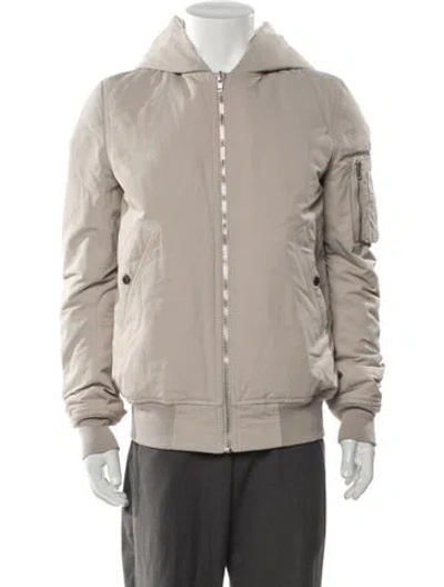 Pre-owned Rick Owens 2010's Flight Bomber Puffer Coat In Neutral