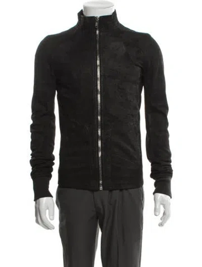 Pre-owned Rick Owens 2010's Intarsia Bomber Jacket In Black