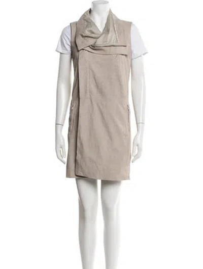 Pre-owned Rick Owens 2010's Leather Coat In Neutrals