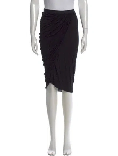 Pre-owned Rick Owens 2010's Midi Length Skirt In Black