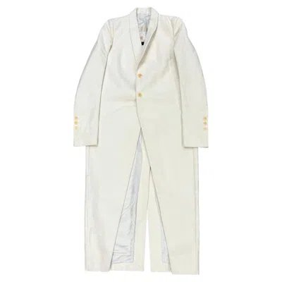 Pre-owned Rick Owens 2010s  Owenscorp Long Tailored Coat In Sand