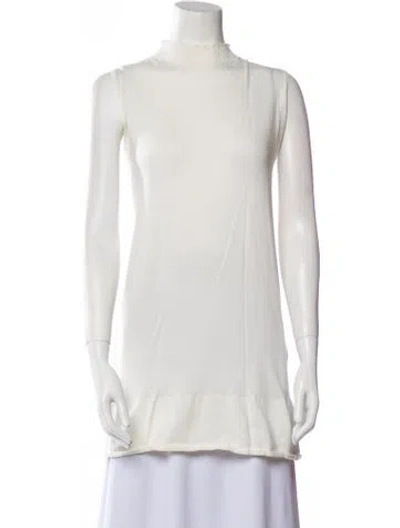 Pre-owned Rick Owens 2012 Mock Neck Tunic In White