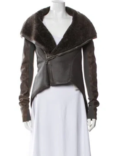 Pre-owned Rick Owens 2012 'mountain' Naska Biker Biker Jacket In Gray