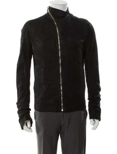 Pre-owned Rick Owens 2013 'plinth' Blistered Mollino Bomber Jacket In Black