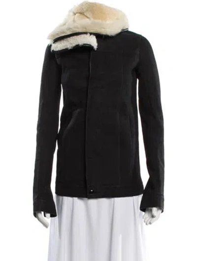 Pre-owned Rick Owens 2013 'plinth' Cowl Neck Girl Bomber Fur Jacket W/ Tags In Black