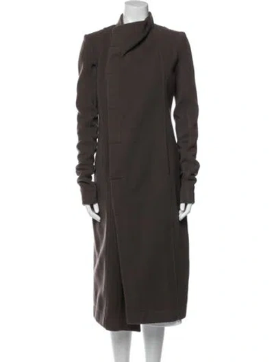 Pre-owned Rick Owens 2013 Virgin Wool Coat In Brown