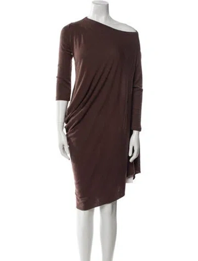 Pre-owned Rick Owens 2014 Mini Dress In Brown