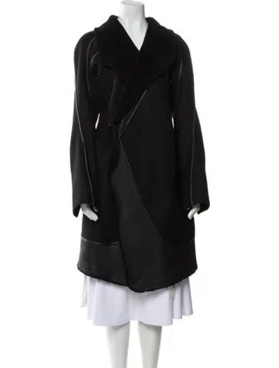 Pre-owned Rick Owens 2014 'moody' Stag Fur Coat In Black