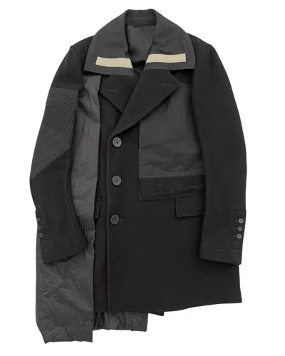 Pre-owned Rick Owens 2015 Sphinx Multi Patch Down Cape Coat In Black