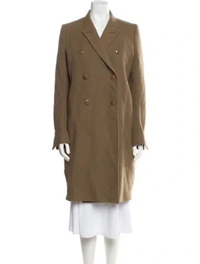 Pre-owned Rick Owens 2015 Virgin Wool Peacoat In Brown