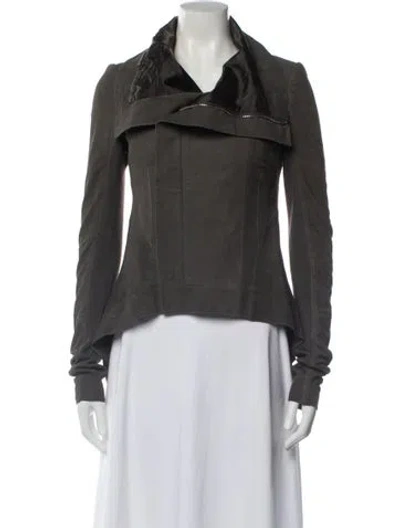 Pre-owned Rick Owens 2016 'mastodon' Biker Jacket In Gray