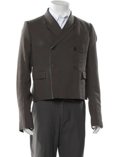 Pre-owned Rick Owens 2016 'mastodon' Cropped Jmf Peacoat In Gray