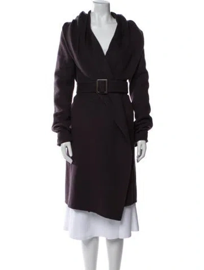 Pre-owned Rick Owens 2017 Cashmere Coat In Purple