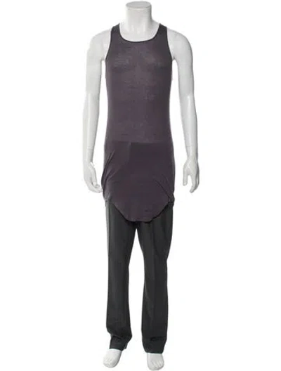 Pre-owned Rick Owens 2017 'glitter' Basic Rib Tank T-shirt W/ Tags In Purple