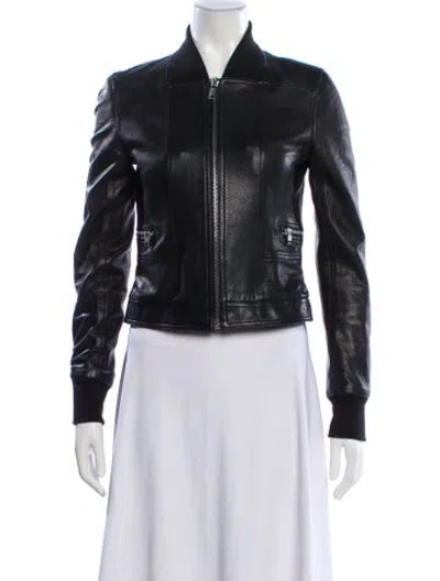 Pre-owned Rick Owens 2017 'glitter' Biker Jacket In Black