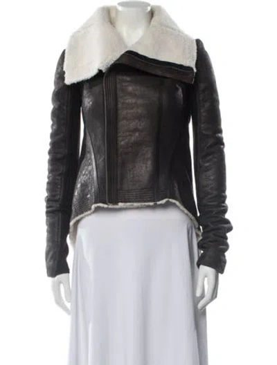 Pre-owned Rick Owens 2017 'glitter' Naska Biker Fur Jacket In Black