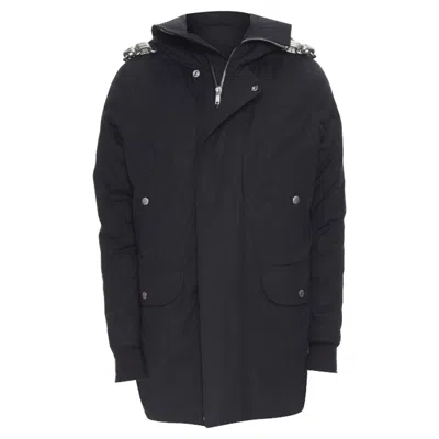 Rick Owens 2019 Larry Jumbo Parka Chained Goose Down Padded Puffer It40 S In Black